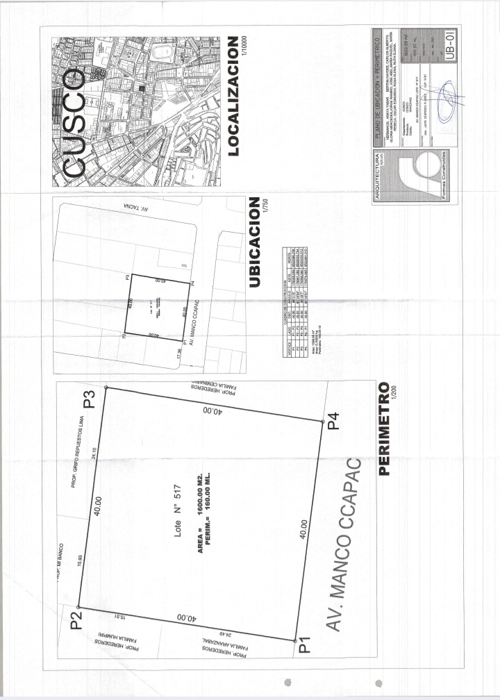 PLANO1 Terreno Wanchaq-Cuzco