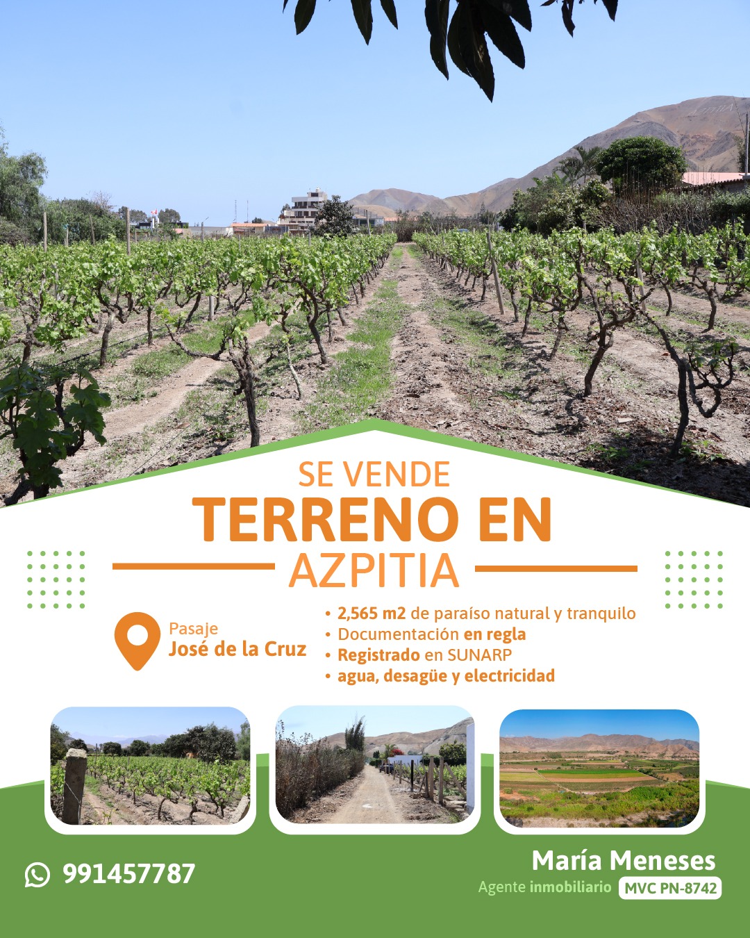 TERRENO EN VENTA EN EL BALCON DEL CIELO: AZPITIA